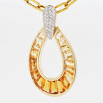 diamond citrine pendant