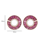 rhodolite curve earrings