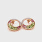 18K Gold Cleopatra Channel-Set Peridot Pink Tourmaline Stud Earrings