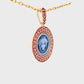 14K Gold Red Enamel Versace Medusa pendant Necklace