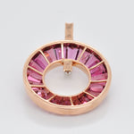 diamond circle pink pendant