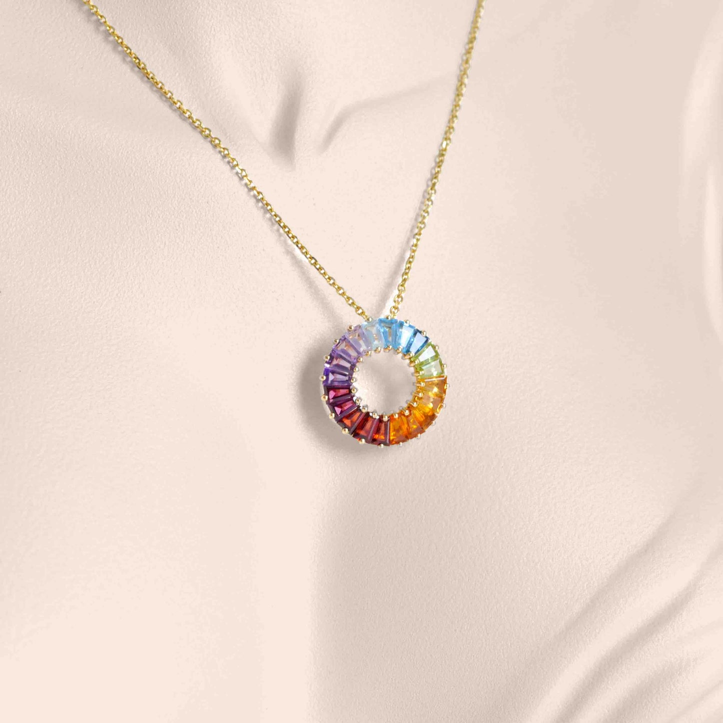 rainbow pendant gold