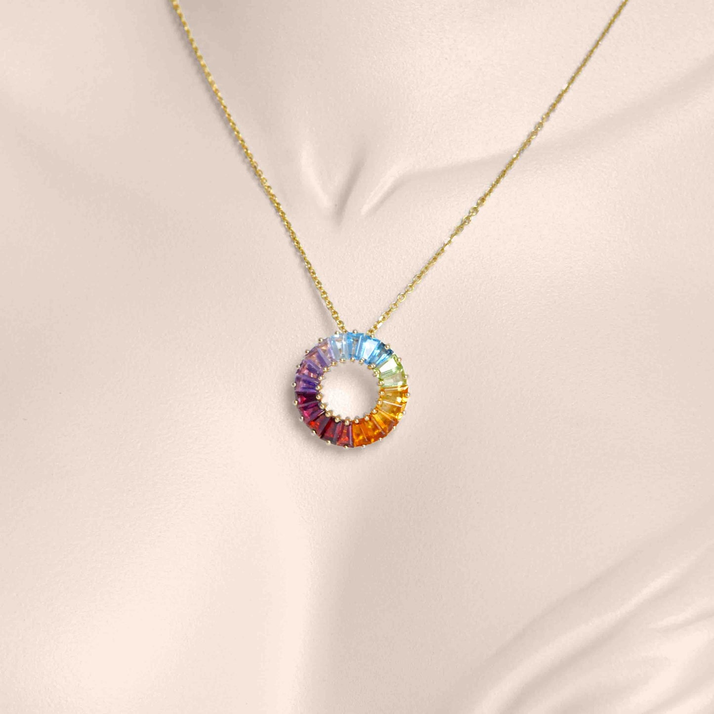 multi color pendant necklace