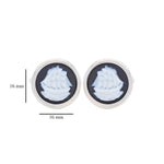 Hand Carved Chalcedony Ship Yacht Agate Cameo Cufflinks - Vaibhav Dhadda Jewelry