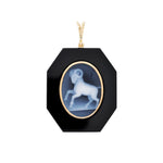 The Pendant is Octagonal and made of black Onyx.