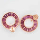 Circle Rhodolite Diamond Earrings