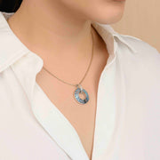 Circle Blue Topaz Diamond Set