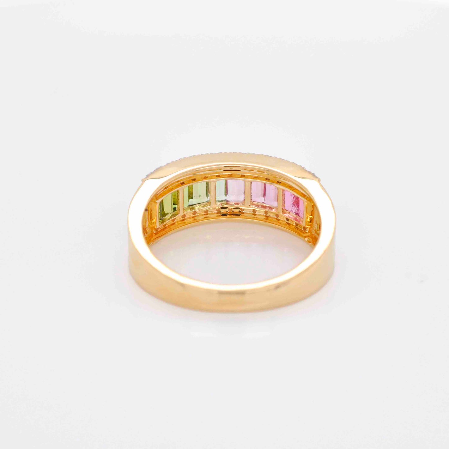 18K Gold Bi Color Tourmaline Diamond Band Ring - Vaibhav Dhadda Jewelry