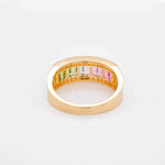 18K Gold Bi Color Tourmaline Diamond Band Ring - Vaibhav Dhadda Jewelry