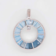 Circle Blue Topaz Diamond Pendant