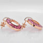 Circle Rhodolite Diamond Earrings
