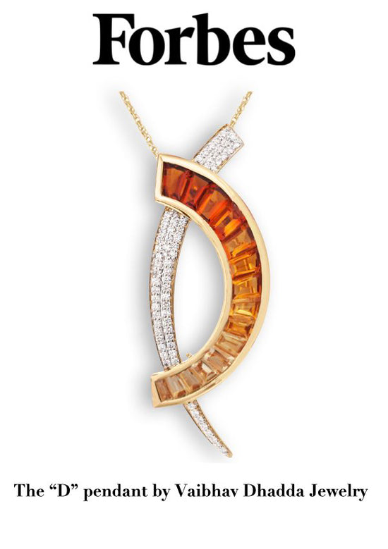 Vaibhav dhadda featured in Forbes for D shaped pendant