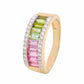 18K Gold Bi Color Tourmaline Diamond Band Ring - Vaibhav Dhadda Jewelry