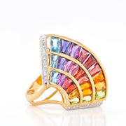 Rainbow Contemporary Cocktail Ring