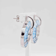 Circle Blue Topaz Diamond Set