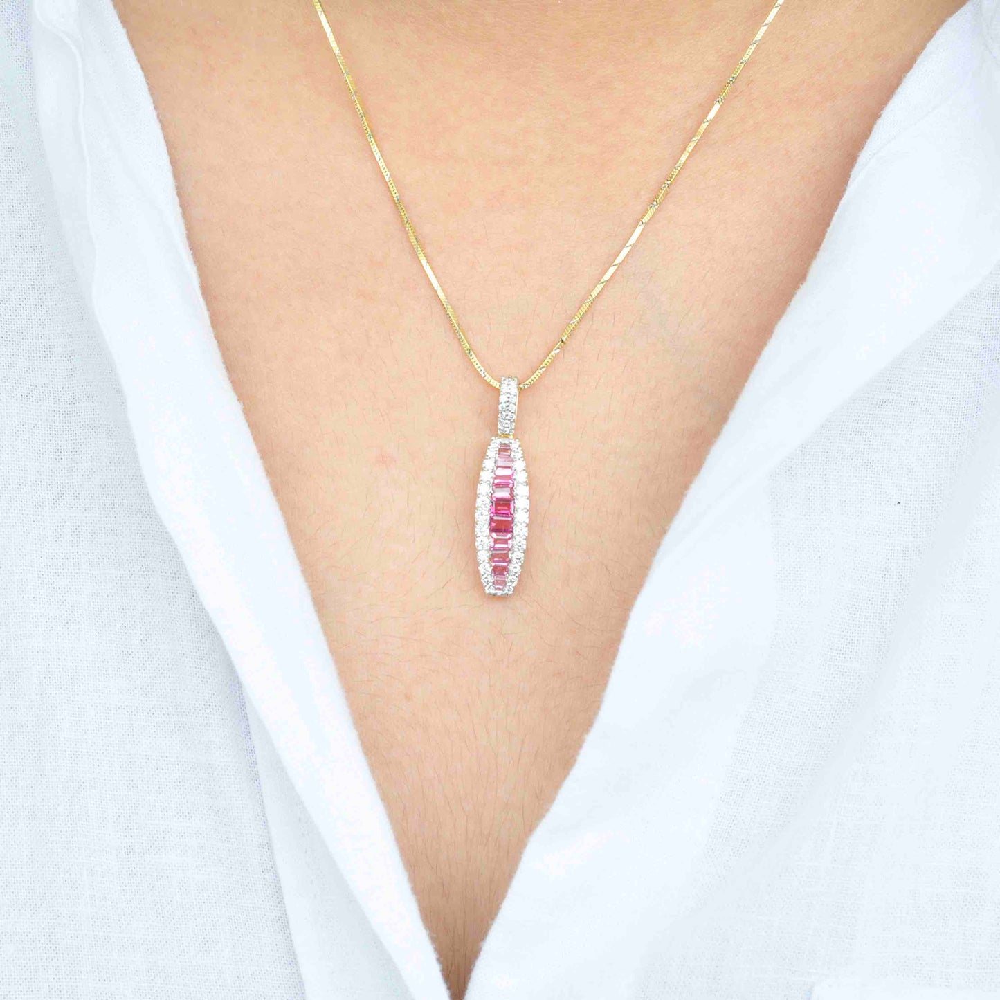 Pink tourmaline pendant