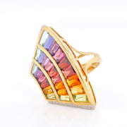 Rainbow Contemporary Cocktail Ring