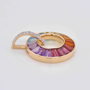 Circle Rainbow Diamond Pendant
