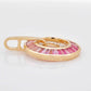 18K Gold Pink Tourmaline Diamond Circle Set