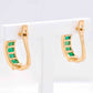 18K Gold Zambian Emerald Baguette Earrings