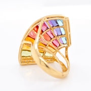 Rainbow Contemporary Cocktail Ring