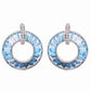 18K White Gold Blue Topaz Diamond Earrings