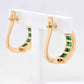 18K Gold Zambian Emerald Baguette Earrings
