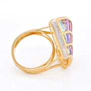 Rainbow Contemporary Cocktail Ring