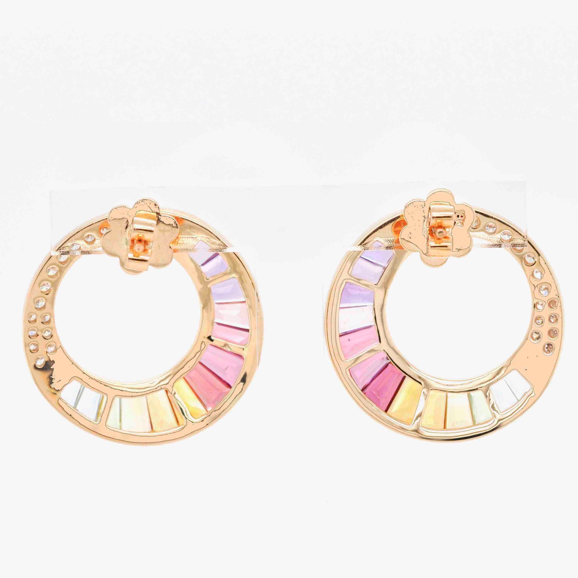 circular rainbow stud earrings