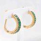 18K Gold Zambian Emerald Baguette Earrings