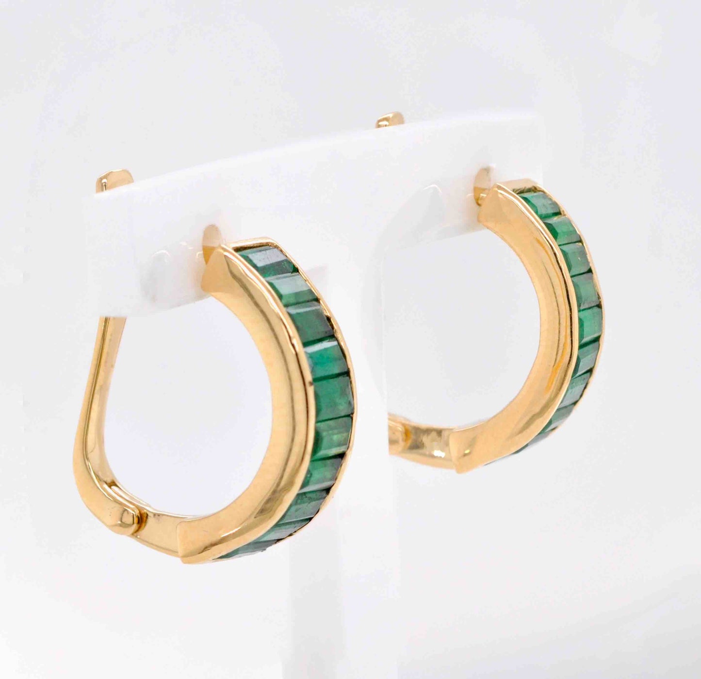 18K Gold Zambian Emerald Baguette Earrings - Vaibhav Dhadda Jewelry