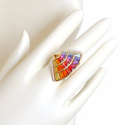 Rainbow Contemporary Cocktail Ring