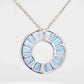 18K White Gold Gradient Blue Topaz Circle Pendant Necklace - Vaibhav Dhadda Jewelry