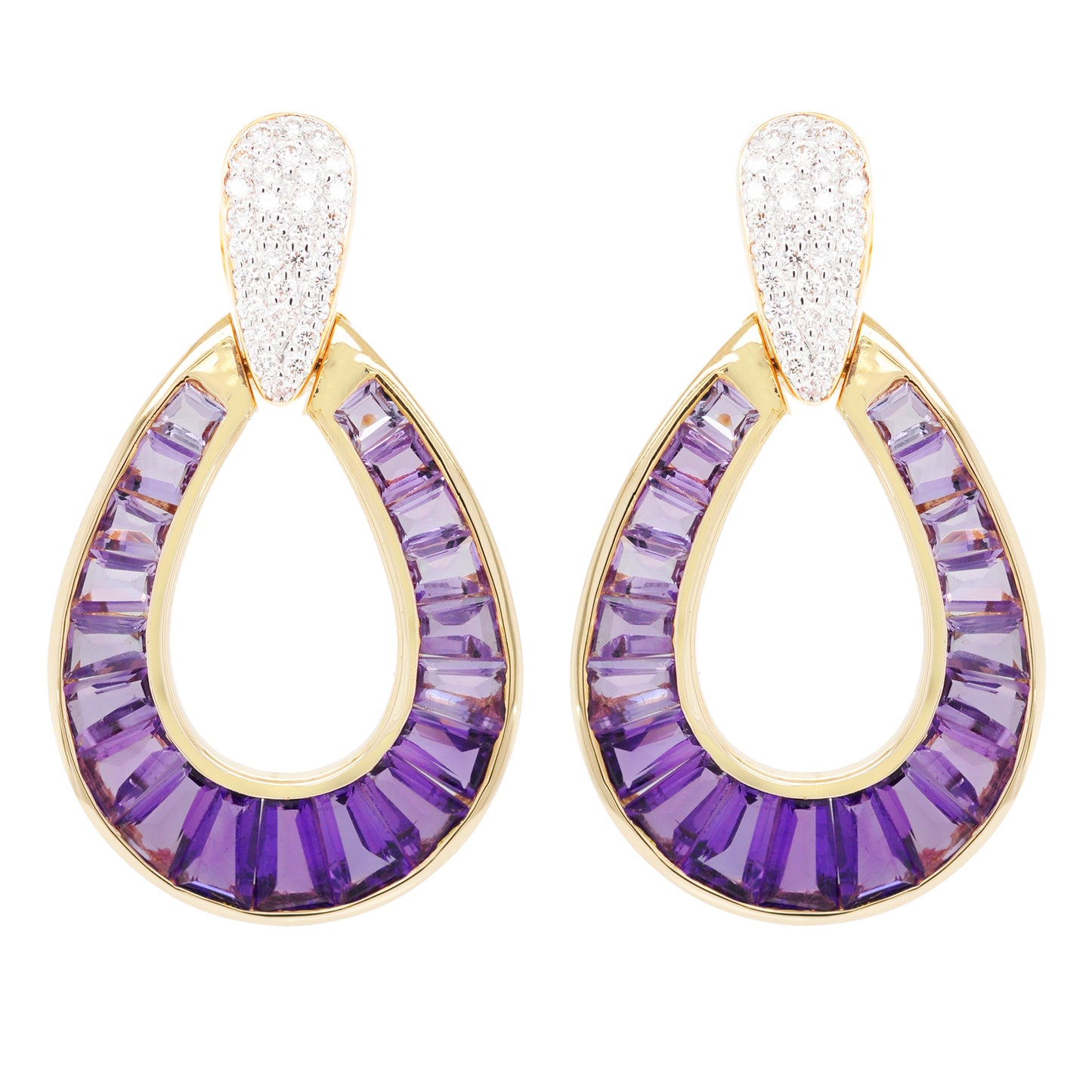Doorknocker Amethyst Earrings