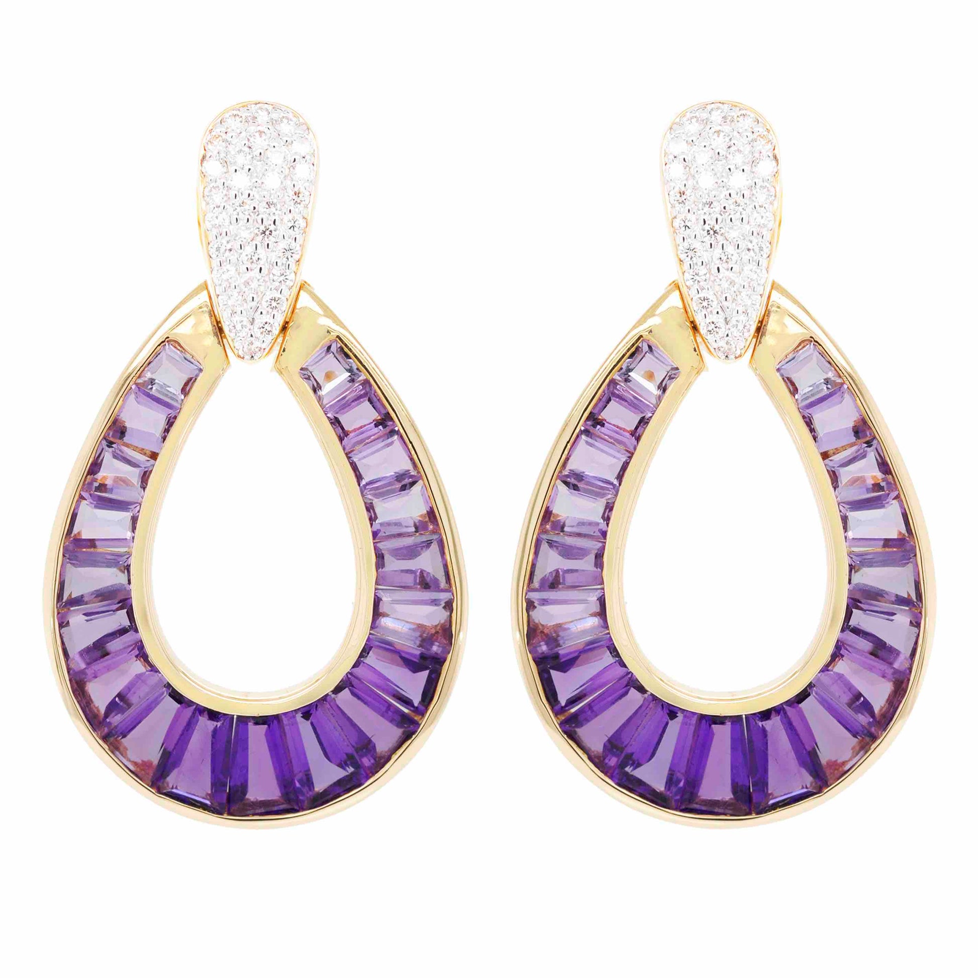 Amethyst diamond earrings
