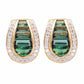 green tourmaline stud earrings