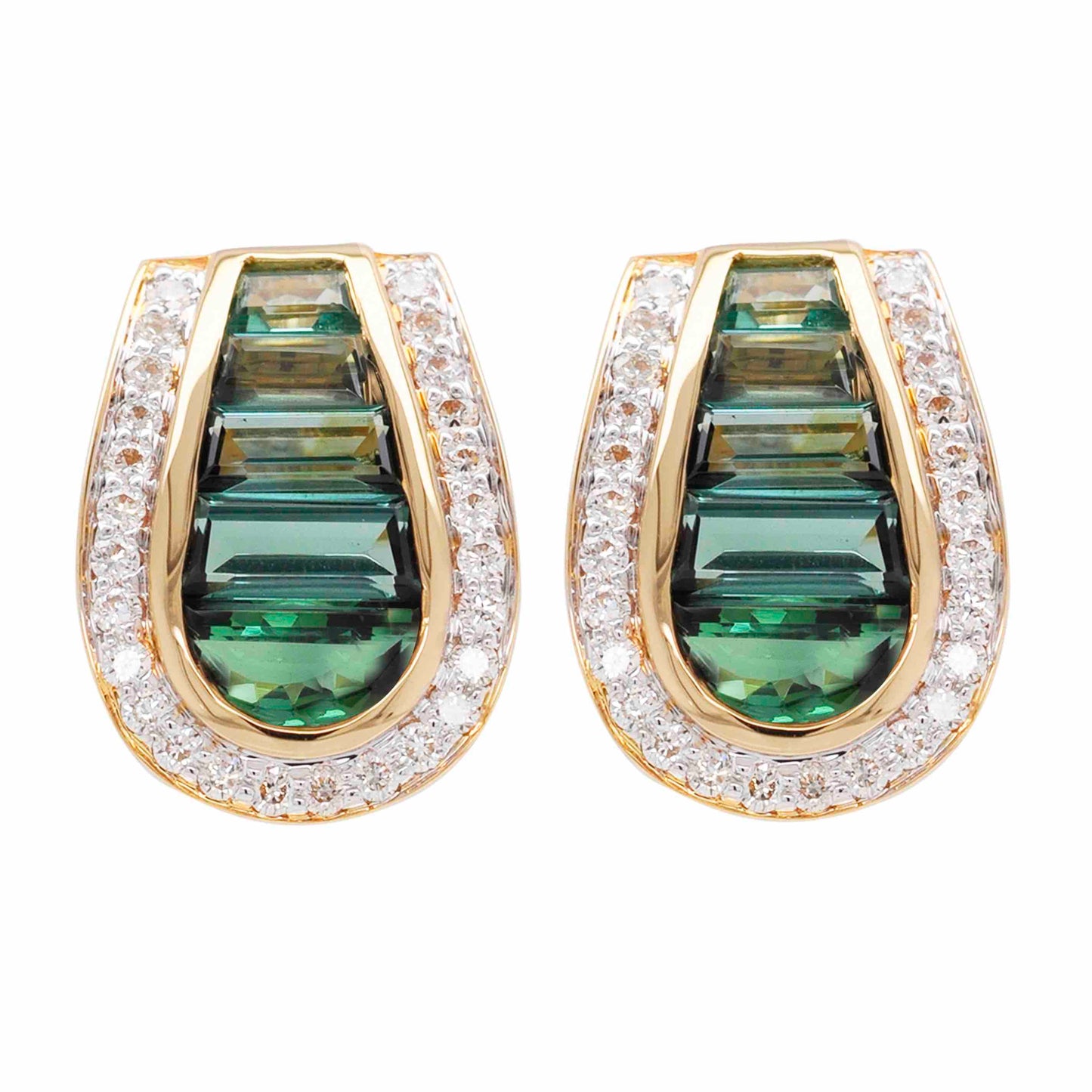green tourmaline stud earrings