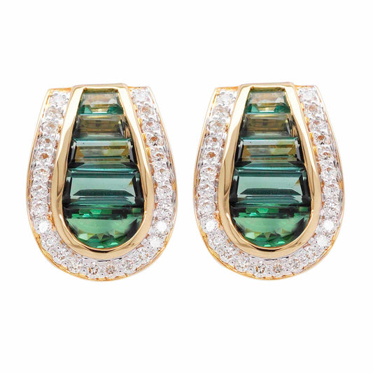 green tourmaline stud earrings