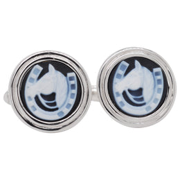 Horseshoe Agate Cameo Cufflinks