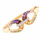 18K Gold Rainbow Gemstones Diamond Doorknocker Bracelet