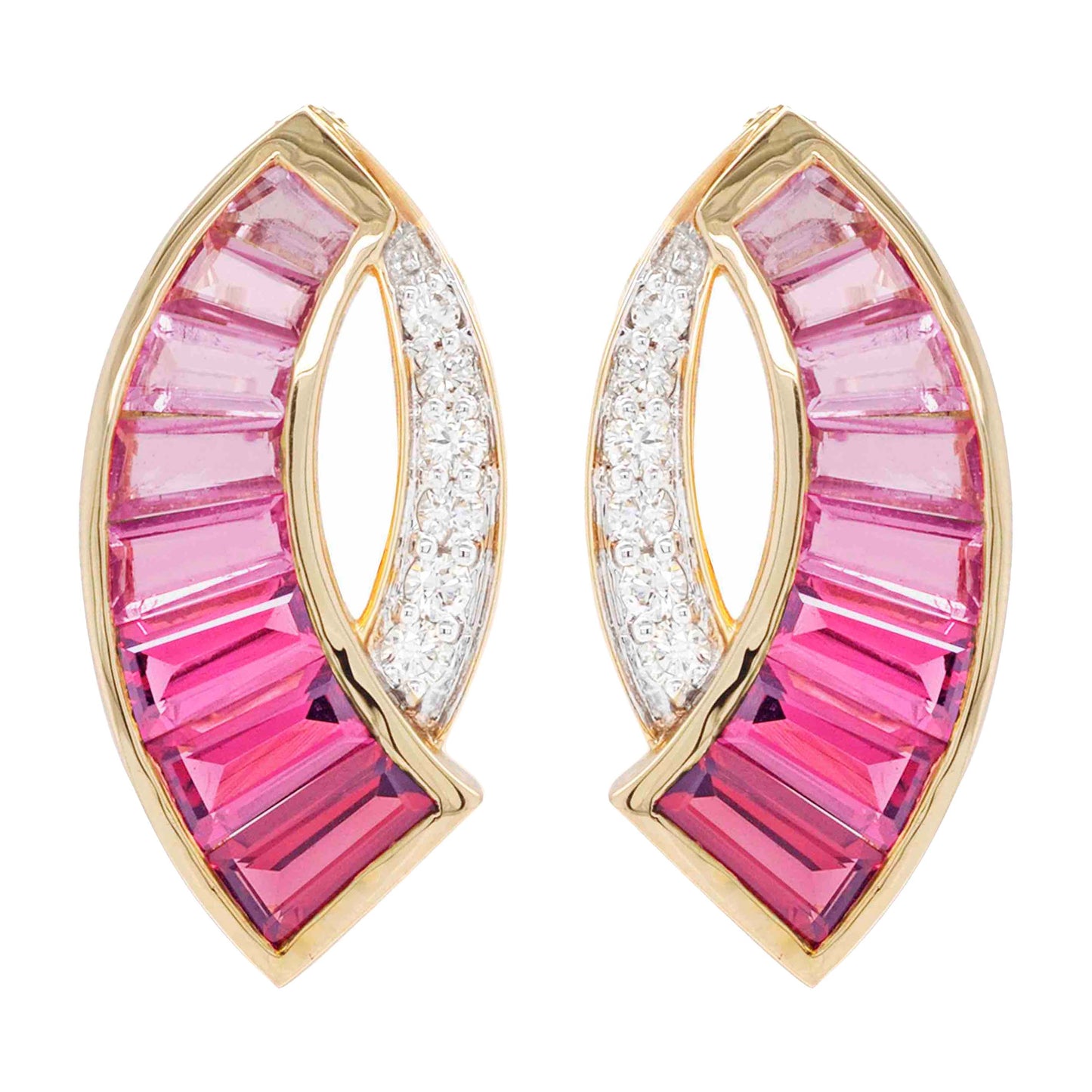 pink tourmaline and diamond earrings