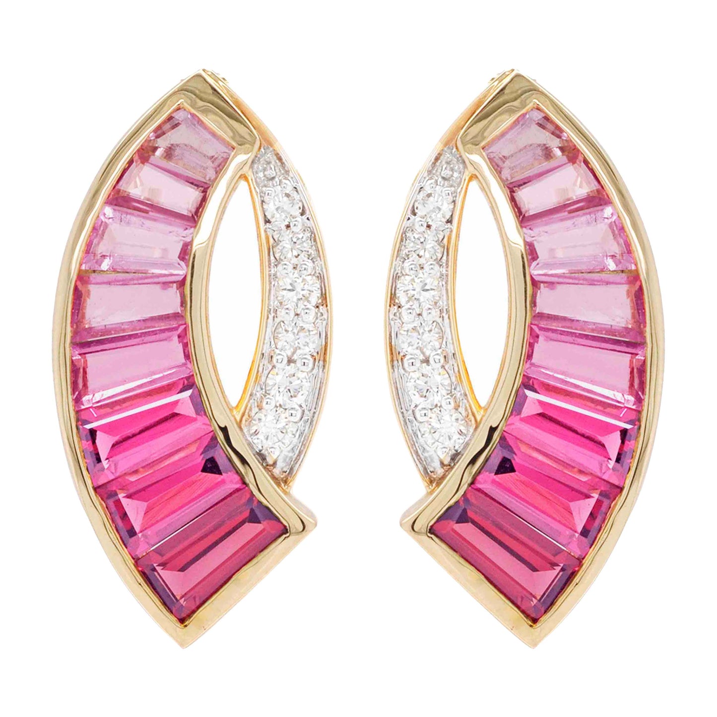pink tourmaline and diamond earrings