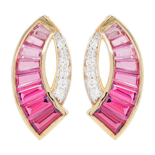 pink tourmaline and diamond earrings