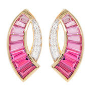 pink tourmaline and diamond earrings