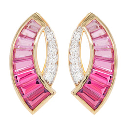 pink tourmaline and diamond earrings