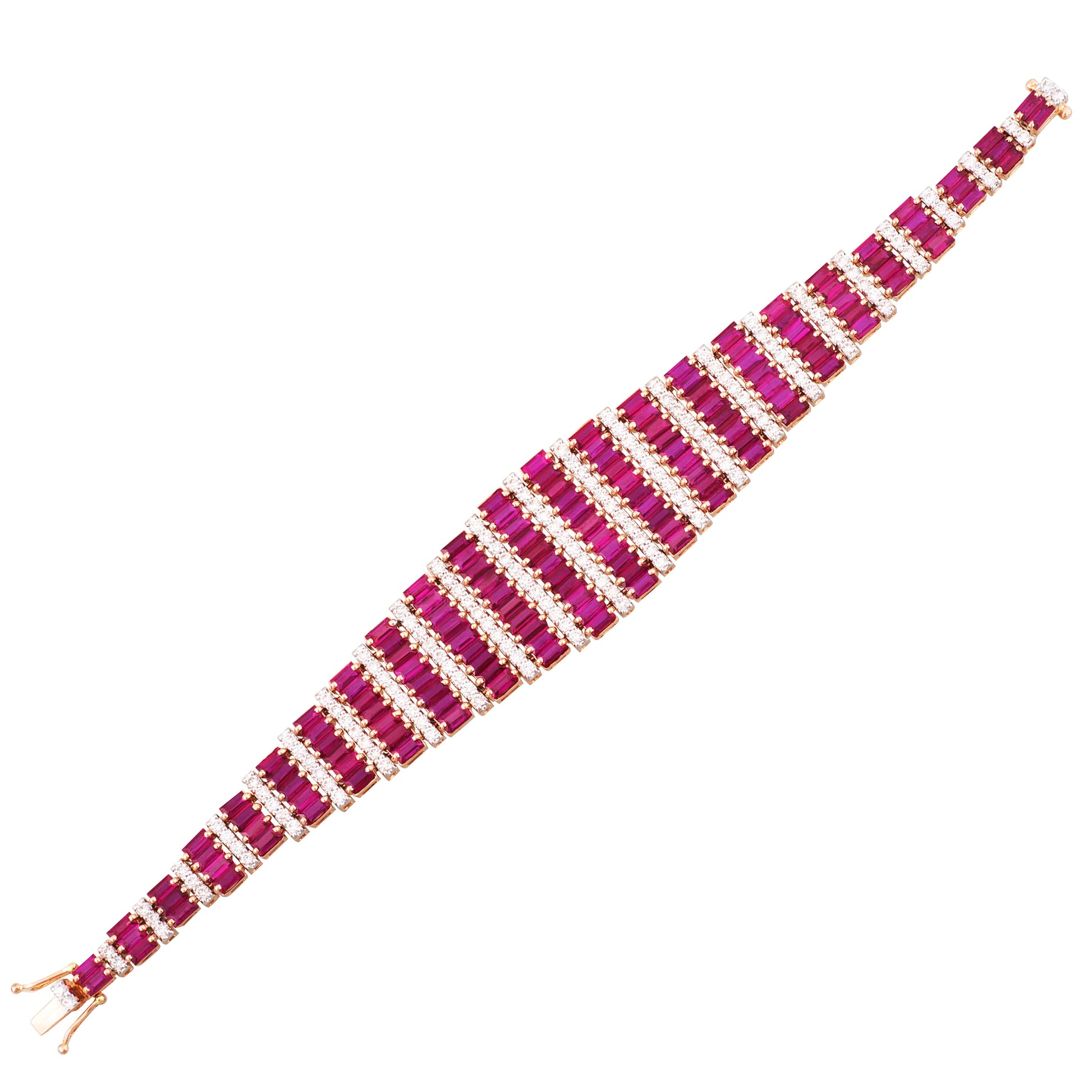 Ruby Baguette Red Carpet Diamond Bracelet