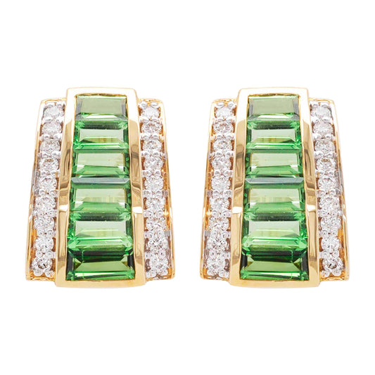 tsavorite stud earrings in gold