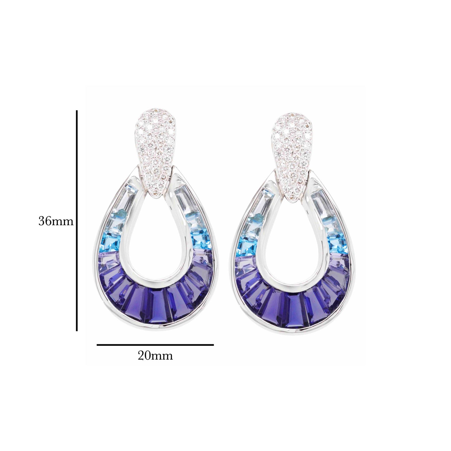 Iolite diamond earrings