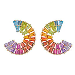 Rainbow Orbit Stud Earrings