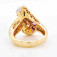 18K Gold Swirl Channel-Set Rainbow Gemstones Diamond Ring